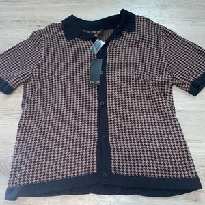 Truth Men's Black and Brown Checkered Shirt